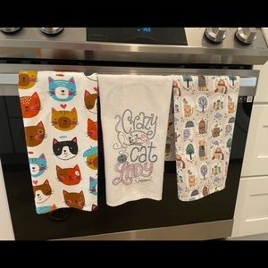 Cat dish towels